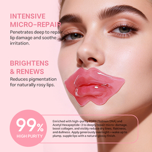 Masque pour les lèvres en gel d'ADN de saumon PDRN, marque privée OEM, hydratant, réparateur, anti-sécheresse, lèvres pulpeuses, rides fines, <span class=keywords><strong>soin</strong></span> de nuit - Product Image 2