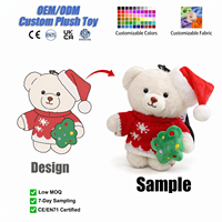 Porte-clés ours kawaii de Noël personnalisé pour la décoration de tasses à café, accessoire ours en peluche pour la promotion de café
