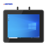 PC industriel sans ventilateur 8 pouces tout-en-un, écran tactile capacitif 10 points, 2 LAN, 2 USB, 4 COM, boîtier métallique W8RW T