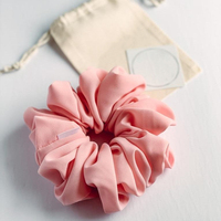 Scrunchie rambut satin sutra besar ukuran jumbo, elastis, lembut, penjepit rambut, ikat rambut, bando