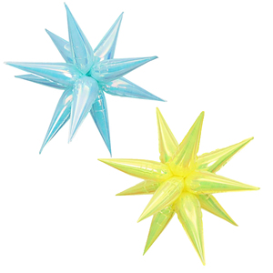 Palloncino in Foil a Forma di Stella Esplosiva 4D Iridescente Blu Giallo <span class=keywords><strong>Lilla</strong></span> Viola 26 Pollici Nuovo Design per Decorazioni Festa di Compleanno - Product Image 1