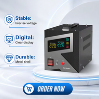 Stabilizer Tegangan AVR Tipe Relay AC Satu Fasa Layar LCD Perlindungan Keamanan Penuh Proteksi Beban Berlebih Panas Berlebih Sirkuit Pendek 0.5-2 KVA