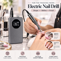 Stylo perceuse à ongles portable 45000 tr/min et bandes de ponçage, pièce manuelle OEM
