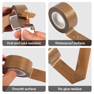 Ruban adhésif en silicone haute température pour machine de scellage, <span class=keywords><strong>plaque</strong></span> de marquage à chaud, toile de fibre de verre PTFE, adhésif imperméable isolant et masquant - Product Image 4