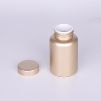 Bouteilles en plastique PET sablées or métallique 150cc Emballage de qualité supérieure pour suppléments de santé Capsules vitaminées Comprimés