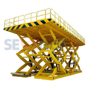 6 tonnes 10000kg 15 tonnes 20 tonnes de capacité de chargement plate-forme hydraulique stationnaire d'ascenseur de cargaison de ciseaux 10 tonnes ont utilisé l'ascenseur de cargaison - Product Image 1