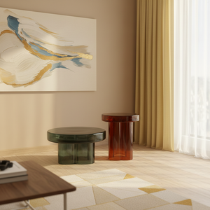 Tavolino da Caffè in Vetro Moderno Europeo, Resistente e Portatile, Colorato per <span class=keywords><strong>Soggiorno</strong></span>, Colore Verde - Product Image 1