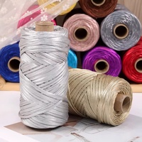 Factory Direct Sales Metallic T-Shirt Yarn Polyester Shiny Tape Yarn for Crochet Bag DIY Hand Knitting Wholesale