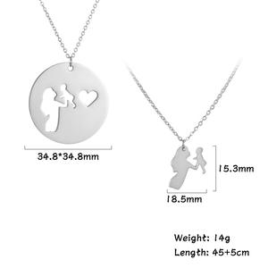 Perhiasan modis ibu memegang anak bentuk hati cinta liontin liontin kalung kustom hadiah Hari Ibu - Product Image 3