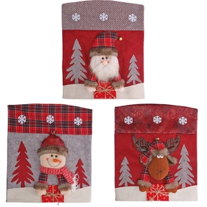 Housse de chaise de Noël Père Noël en éponge 3D, housse de siège en peluche pour la décoration de la cuisine, de la salle à manger, de la table et des chaises - Product Image 5