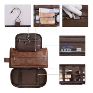 Premium Pu Leather Toiletry Bag With <b>Hook</b> Waterproof Travel Organizer for Men & Women - Perfect Promotional Gift - Product Image 4
