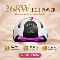 Lampe à ongles électrique UV LED professionnelle portable 268W haute puissance Sun S2 Pro pour le séchage du vernis gel, avec logo, pour salon de manucure