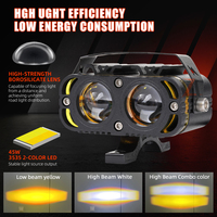 Lampu Kabut LED Spotlight Ganda 12V Zdb02 Warna Kuning Combo Ip68 40W untuk Sepeda Motor