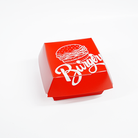 Boîte à burger pliable en carton ondulé écologique à prix bas, avec logo personnalisé, gaufrage évanescent et pelliculage mat