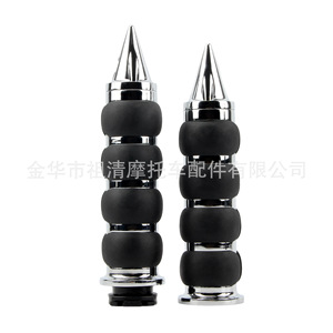 Zuqing <b>Motorcycle</b> Handlebar <b>Grips</b> 25.4mm Chrome Black Rubber Waterproof Slip Resistant For Harley Davidson Retro Models - Product Image 2
