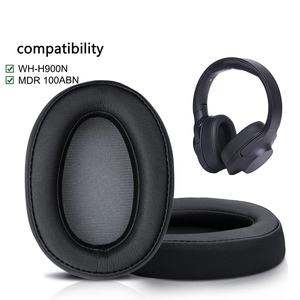 Coussinets en cuir compatibles avec MDR 100ABN <span class=keywords><strong>WH</strong></span> H900N Cache-oreilles en mousse à mémoire de forme pour casque d'écoute - Product Image 4