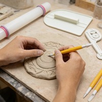 Kit de 11 outils pour la décoration de gâteaux en pâte à sucre avec lisseur, stylo de sculpture, rouleau à pâtisserie et découpoir à rouleau