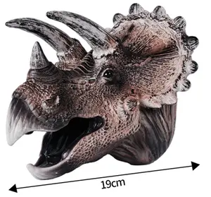 बच्चों के लिए यथार्थवादी पीवीसी डायनासोर Triceratops सिर हाथ कठपुतली