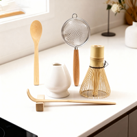 Service à thé Matcha 5 pièces avec logo personnalisé bol à Matcha japonais Whisker à thé set Matcha Oem en bambou avec boîte cadeau
