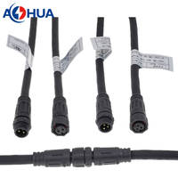 Câble en caoutchouc AHUA approuvé IP68 18AWG SJOW, 2 broches mâle et femelle, prises étanches pour l'alimentation