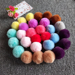 Faux lapin boule <span class=keywords><strong>de</strong></span> fourrure joli pompon moelleux avec boucle soignée pour sac porte-clés jouet <span class=keywords><strong>chaussure</strong></span> accessoire à créer soi-même 7cm 2.75 en pompons à fourrure doux - Product Image 6