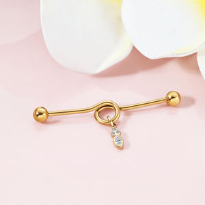 Großhandel Edelstahl Gold Piercing Bars Industrie 14G 38Mm Schlange Schmetterling Mond Ohr Piercing Schmuck - Product Image 5