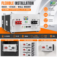 Système de stockage solaire XU 5kWh 15kWh, onduleur domestique 51.2V, batterie LiFePO4 Power Wall 100Ah, communication CAN, sortie 10-20kW, 6000