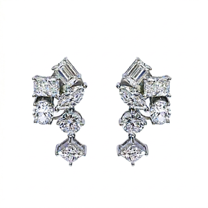Pendientes de Diamantes de Laboratorio Múltiples en Oro de 14K Personalizados de TIANYU GEMS, Joyería de Boda Geométrica de Lujo para Mujer - Product Image 1