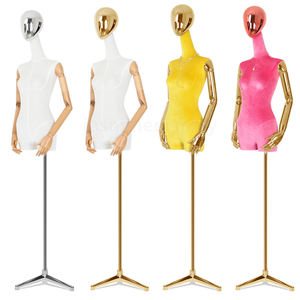 Maniquí femenino cubierto de tela de terciopelo colorido de alta calidad, cuerpo completo para pantalones, exhibición de pantalones, maniquí de pie para <span class=keywords><strong>mujer</strong></span> - Product Image 5