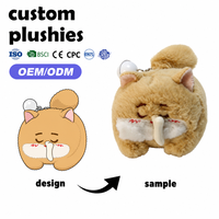 Porte-clés en peluche animal OEM avec queue qui bouge, logo et couleur personnalisés, vente en gros, cadeau