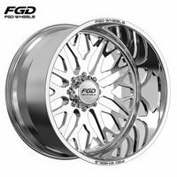 Jantes de camion forgées concaves FGD 24x12 24x14 26x14 26x16 8x6.5 8x165.1 8x170 polies à déport profond avec enjoliveurs flottants pour SILVERADO 1500 2500