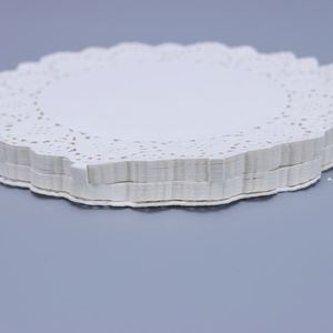 แผ่นกระดาษซับน้ำมันแบบใช้แล้วทิ้ง คุณภาพสูง รูปทรงวงกลม ลายลูกไม้ สีขาว เกรดอาหาร เป็นมิตรต่อสิ่งแวดล้อม ป้องกันน้ำมัน - Product Image 5