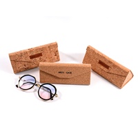 Bestpackaging Boîte d'emballage pour lunettes en liège naturel Étui à lunettes de soleil biodégradable triangulaire Étui à lunettes pliant avec logo personnalisé