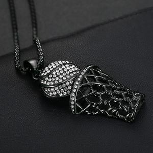 بيع بالجملة قلادة قلادة كرة السلة من الفولاذ المقاوم للصدأ تعيين مخلب سلسلة ربط الهيب هوب مجوهرات حفلات زفاف متعددة العصرية - Product Image 2