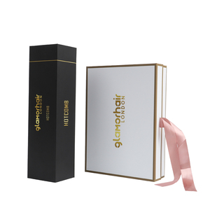 Boîtes cadeaux pour perruques et extensions de cheveux, boîtes rigides de luxe avec doublure en satin magnétique, revêtement UV, gaufrage, personnalisables, recyclables, carton gris - Product Image 2