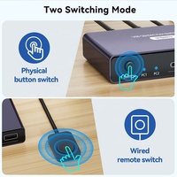 Commutateur KVM USB 3.0 HDMI 2 ports 4K 60Hz, pour 2 ordinateurs, partage 1 moniteur, clavier, souris, imprimante avec contrôleur de bureau