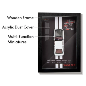 차량 1/32 다이캐스트 금속 미니어처 장난감 자동차 클래식 합금 장난감 소장 슈퍼 금속 자동차 모델 키트와 3D 나무 사진 프레임 - Product Image 3