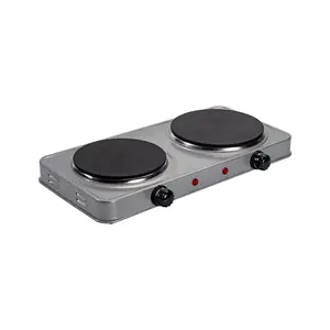 Household Stainless Steel Hot Plate 2000W Double Burner Electric Hot Plate Portable Table Top Electric Stove 2 Burner