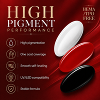 Vernis Gel UV LED Super Blanc Rouge Noir Sans HEMA Sans TPO de Haute Qualité pour Nail Art, Vente en Gros Usine, 15ml