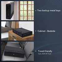 Coffres-forts biométriques pour armes à feu, boîte de rangement à accès rapide avec empreinte digitale et clavier numérique, coffre-fort pour armes de poing avec couvercle à ouverture automatique, coffre-fort de chevet pour armes à feu
