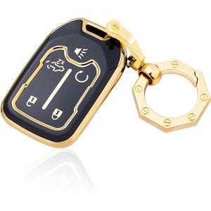 Étui de clé de voiture à bordure dorée, trè<span class=keywords><strong>s</strong></span> vendu à l'international, porte-clé<span class=keywords><strong>s</strong></span> exquis, pendentif, best-seller Amazon, vente en gros - Product Image 4