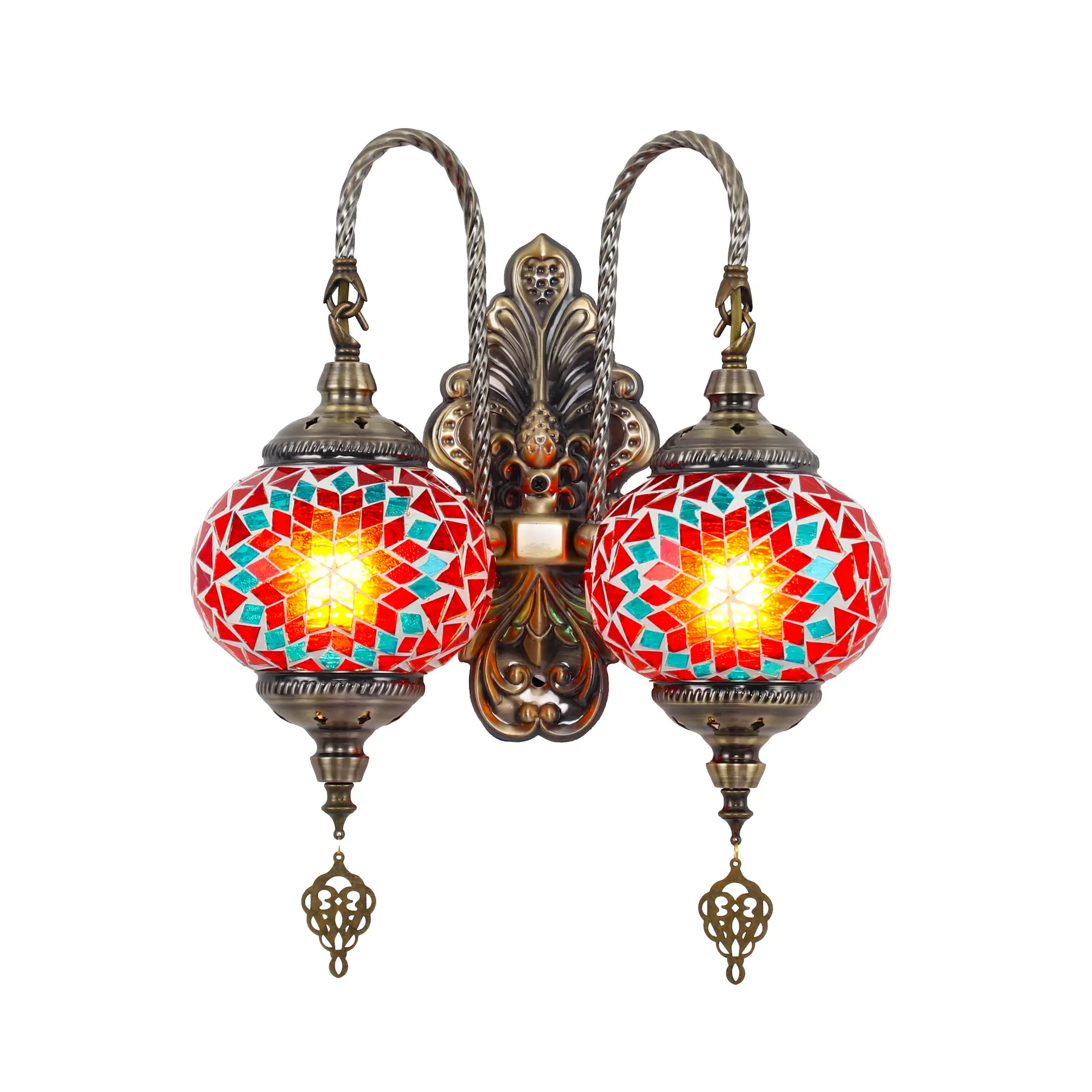 Syadi iluminación estilo turco estilo bohemio hecho a mano mosaico vidrieras hogar decorar lámpara de pared