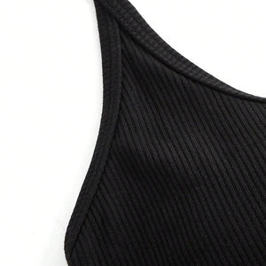 Ladymate ODM/OEM Camiseta Sin Mangas Con Para Mujer Femmes Plain No Show Bralette Seamless Hanging Neck Letter Wireless Bra - Product Image 5
