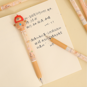 Stylo <span class=keywords><strong>gel</strong></span> en plastique mignon avec capybara interactif sur le dessus, bras et oreilles mobiles, pointe d'écriture fluide, <span class=keywords><strong>action</strong></span> par pression, pour enfants et étudiants - Product Image 6
