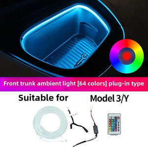 Para T-esla Frunk Tira de luces LED-Iluminación ambiental impermeable súper brillante para el modelo 3/Y/S (RGB multicolor) - Product Image 5