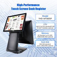 Caisse enregistreuse électronique à écran tactile de 15 pouces, système double Windows Android, machine POS, Wi-Fi intégré et Bluetooth en option