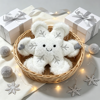 Vente en gros de jouets en peluche flocon de neige Kawaii, porte-clés en peluche de haute qualité en forme de flocon de neige pour enfants, cadeau