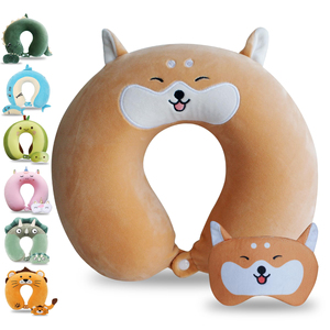 Almohada de Viaje en Forma de U con Diseño de Animales de Dibujos Animados, Almohada Cervical de Espuma Viscoelástica Suave, Cojín de Apoyo para la Cabeza en el Avión - Product Image 5