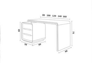 โต๊ะทำงานแล็ปท็อปสีขาวเรียบง่ายทันสมัย โต๊ะทำงานขนาดเล็กสำหรับห้องทำงานที่บ้าน เคลือบเงาเรียบง่าย - Product Image 5