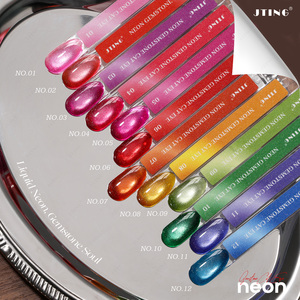 เจลทาเล็บแมวตาแมวสีนีออน JTING ขายส่ง ชุด 12 สี ปราศจากสาร HEMA&TPO พร้อมกลิตเตอร์แม่เหล็ก รับผลิตแบรนด์ส่วนตัว - Product Image 2